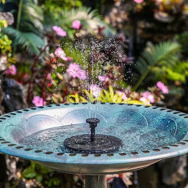 Solar--Brunnenpumpe, schwimmendes Solarpanel, Vogelbäder, Wasserbrunnen mit 4 Düsen für Garten, draussen, Wasser, Schwimmbad, Teich, Dekoration