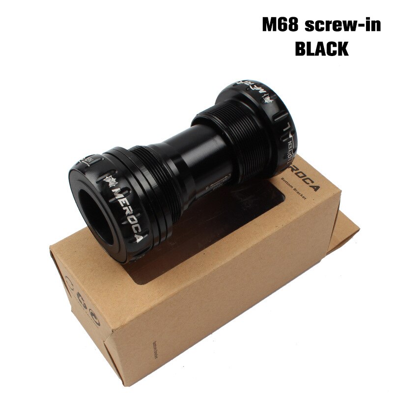 Mountain Bike Colorful Bottom Bracket Axle Integrated Hollow BB Bicycle Threaded Screw-in Center Axle BSA: Black