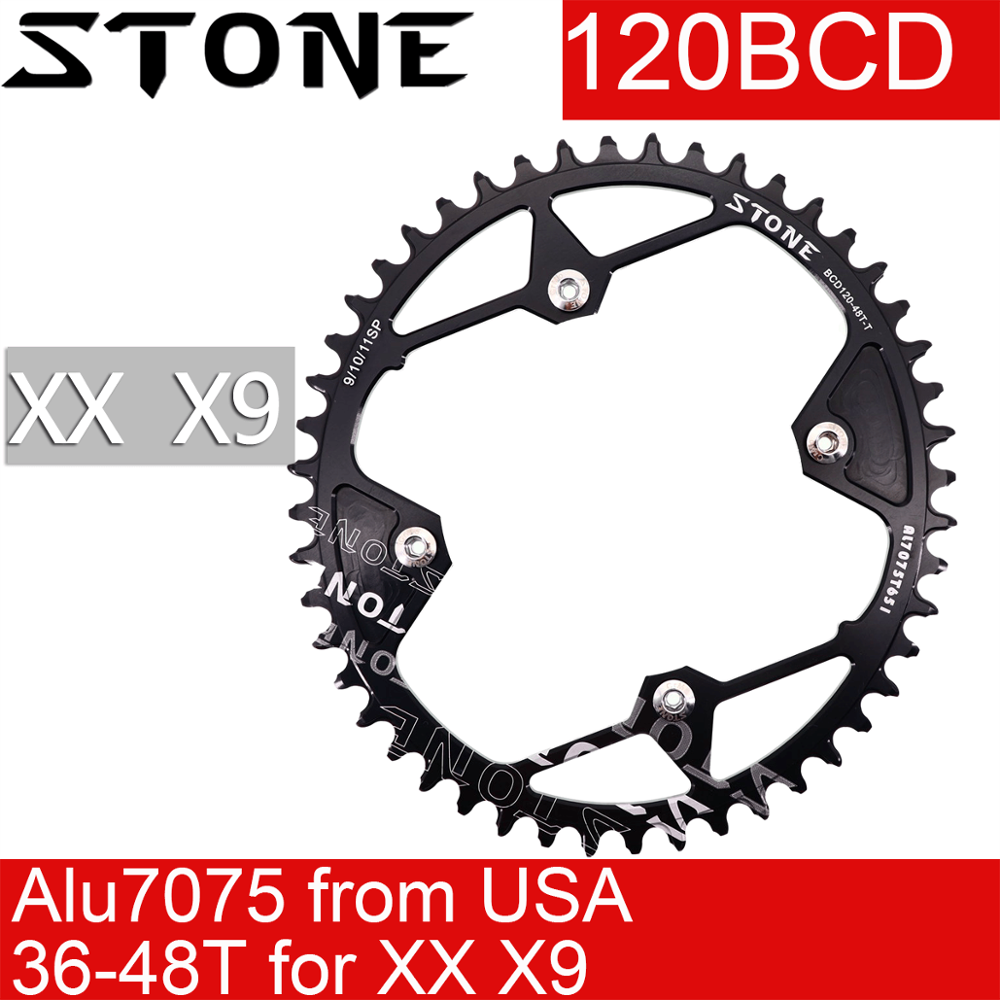 Cadena de piedra 120 BCD Oval 36t 38T 40T 44 46T 48T bicicleta de carretera MTB plato de dientes para sram XX X9