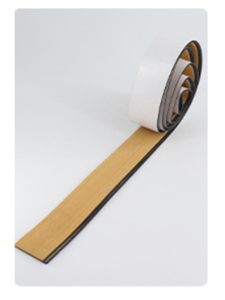 2400*57 mm båtgulv eva-skumdekkplater i imitert teak, marinematte, marinekjølertopper, sklisikker, selvklebende motorbåtstripe: Beige