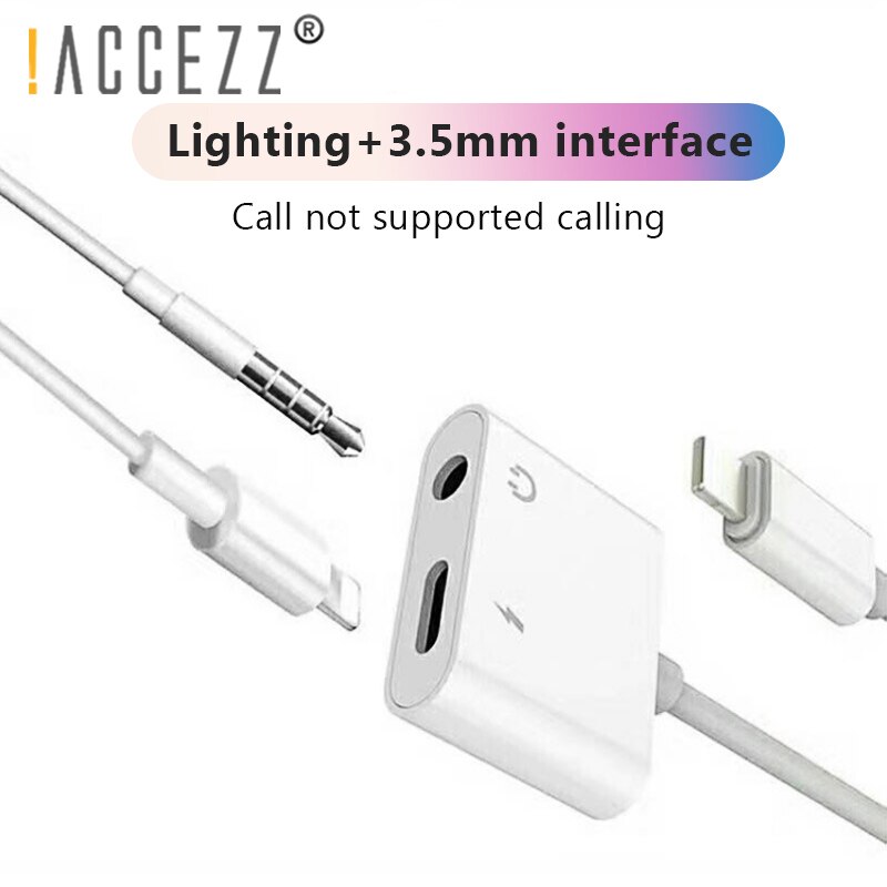 ! Accezz 2 In 1 Verlichting Lader Luisteren Adapter Voor Iphone X 7 Opladen Adapter 3.5 Mm Jack Aux Splitter Adaptador voor Iphone