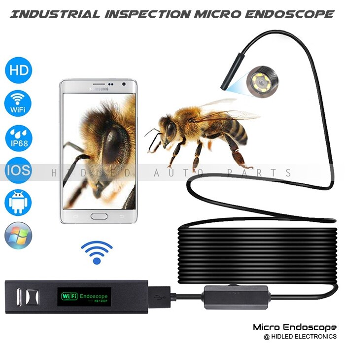 Micro Endoscope d'inspection industrielle Wifi 1200P HD | Micro-Endoscope pour téléphone, Pad et PC
