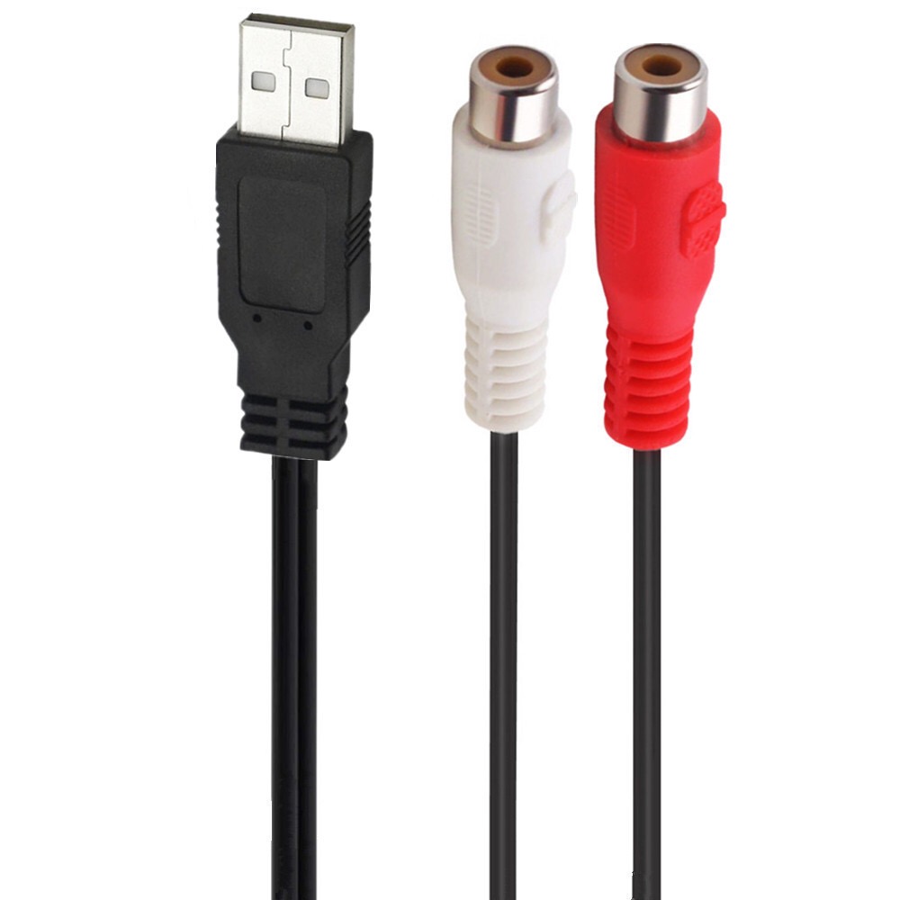 Câble USB vers 2 RCA, 5 pieds, 1.5m, USB 2.0 A mâle vers double RCA femelle, séparateur de prise PC TV Aux Audio vidéo AV, cordon adaptateur Composite