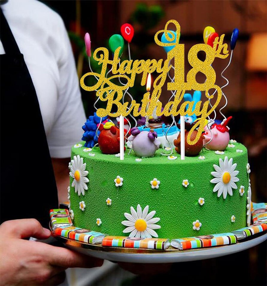 1PC Happy Birthday Cake Topper 1st 18th 21th 30th 40th 50th Age Birthday Cake Decoration Party Favors Supplies Baby Shower