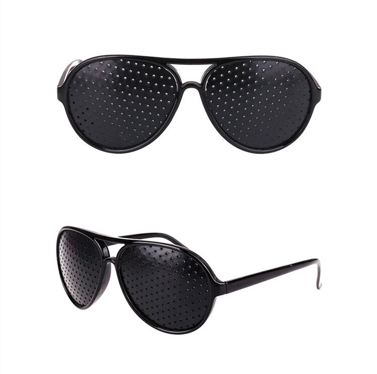 Anti-myopia Astigmatism Goggles Pilot Strabismus Correction Fatigue Pin Hole Glasses for Men Women Eyesight Improve Natural: Default Title