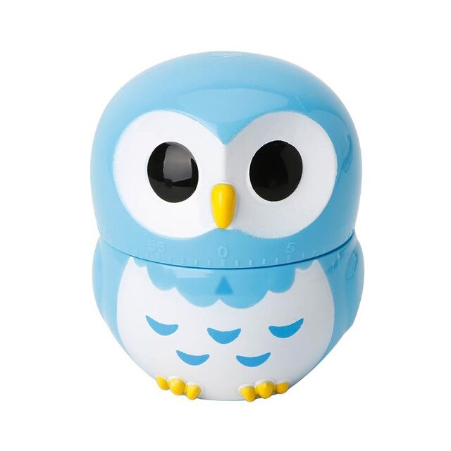 Cute Owl Kitchen Timers For Cooking Shower Study Stopwatch Alarm Clock Novelty Cartoon Cooking Timer Timer Clock Counters: Blue
