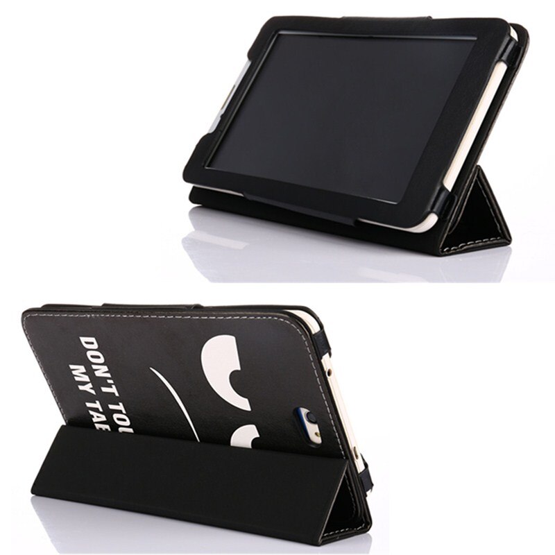 Gratis schermfolie voor bq -7000g charm /7040g charm plus /7010g max 7 inch tablet-pc drievoudig gevouwen staande hoes met magnetische hoes