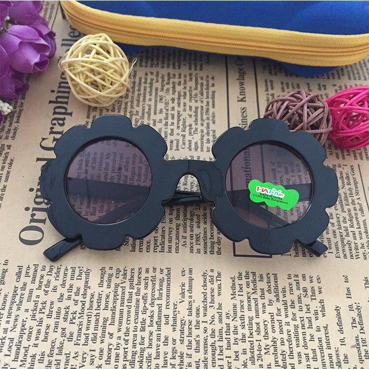 Bonitas gafas de sol redondas para niños, , amarillas, azules, anaranjadas, para niños, niñas, niños, gafas de sol, oculos de sol infantil: black