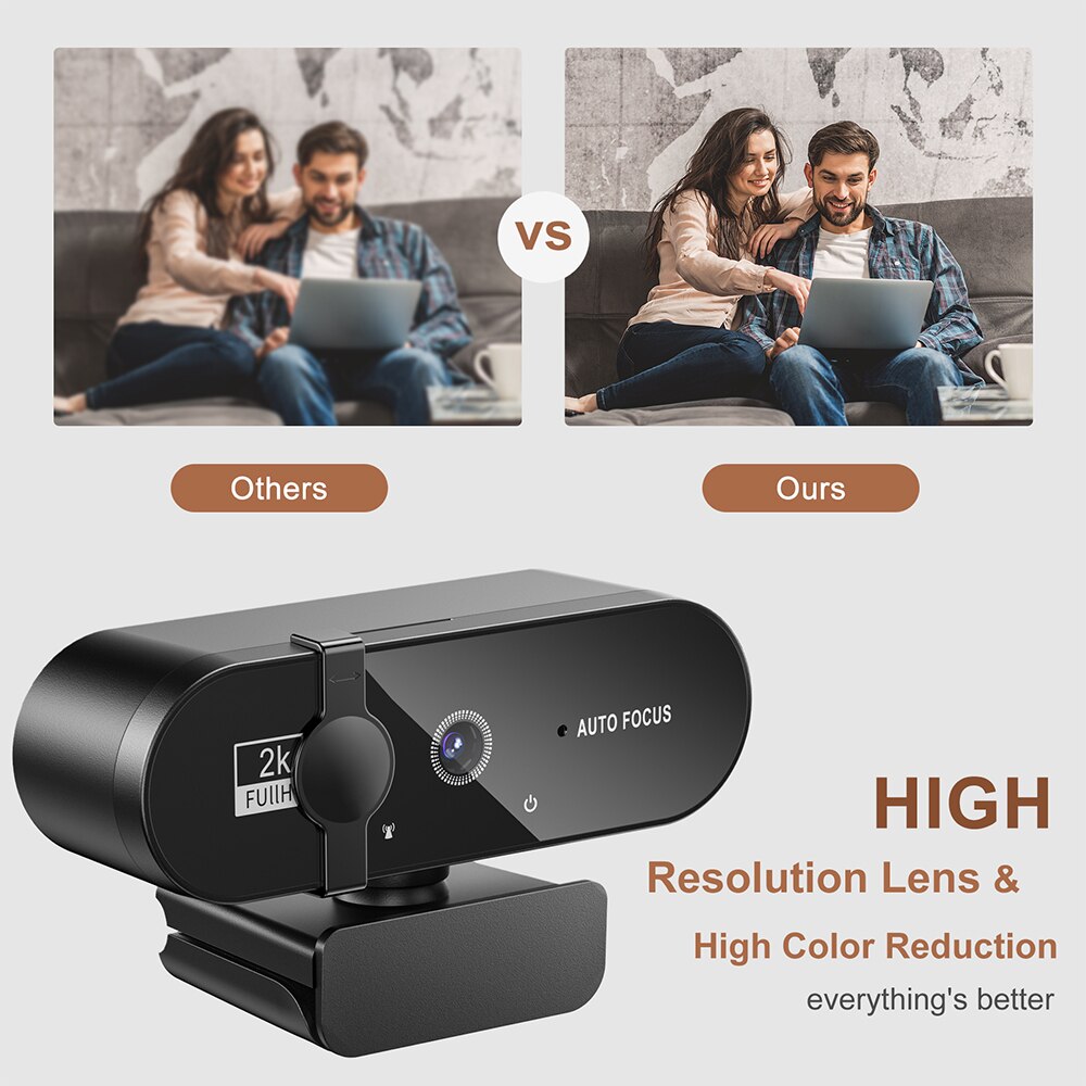 2K 4K Webcam 1080P Web Camera Cam Kan Met Microfoon Statief Voor Pc 1080P Autofocus Camera om Computer Usb Full Hd Web Camera