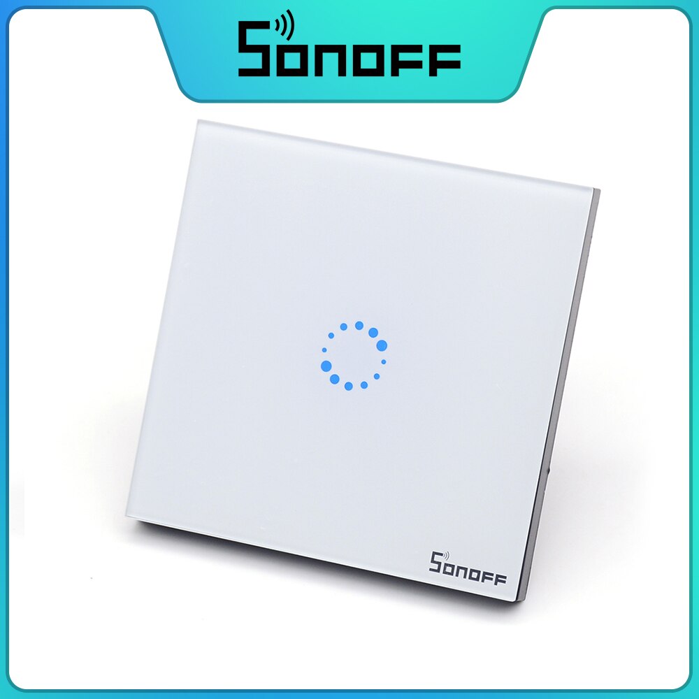 ITEAD SONOFF TouchLocal EU 1 Gang Wall Light Touch Switch Fire-retardant ABS Luxury Crystal Glass Panel Switch