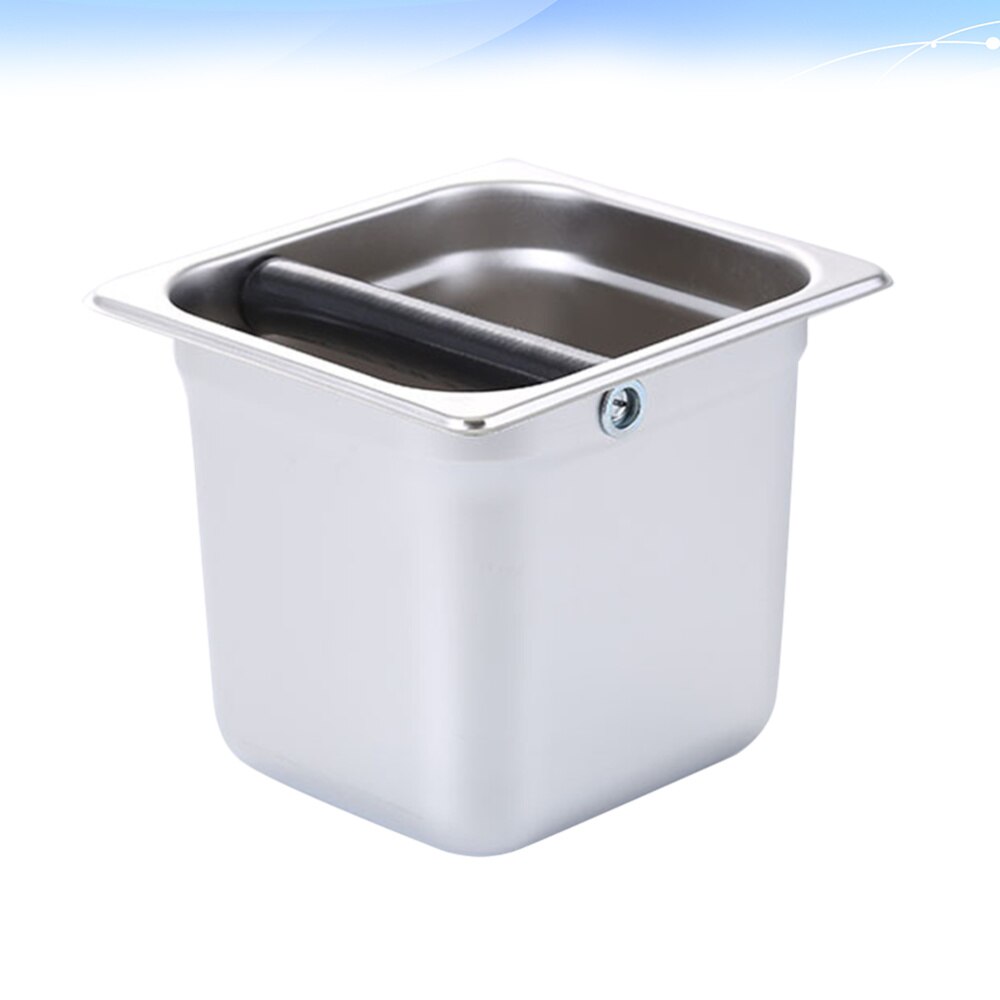 Stainless Steel Espresso Grinds Waste Bin Espresso Dump Container Handmade Coffee Residue Bucket Size L Silver