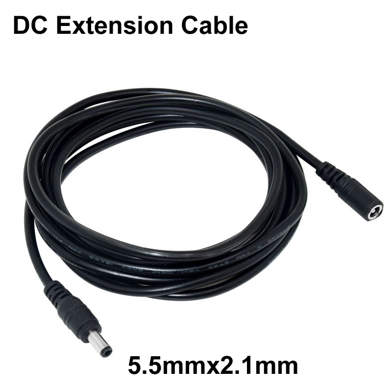 1/2/3/5M 12V 5521 Dc Stroomverlengkabel Snoer 5.5*2.1Mm Jack Mannelijke Naar Vrouwelijke Voedingskabel Voor Wifi Ahd Ip Beveiligings Cams Cctv Etc