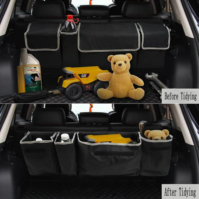 Multi compartment Car Sundries Bag Car Boot Organiser Large Capacity Sorting Storage Bag for Vehicle For Child Litter