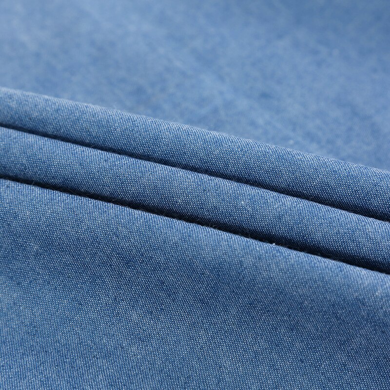 Sommer blød tynd ensfarvet bomuld denim stof til syning tilbehør tøj beklædningsgenstand skjorte nederdel materiale 45*145cm tj4512