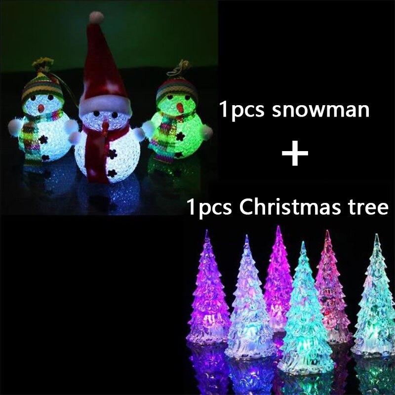 Beautiful Colorful Glow Christmas Snowman LED Lights Pretty Lovely Lamp Christmas Tree Ornaments: 1pcs  1pcs