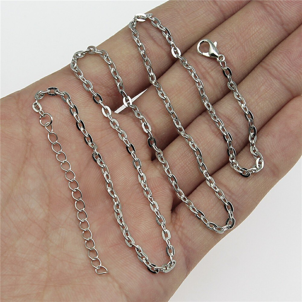 10pcs 43+5cm Metal Chain With Lobster Clasp Necklace Chain Jewelry Accessories DIY Jewelry Making Jewelry Findings