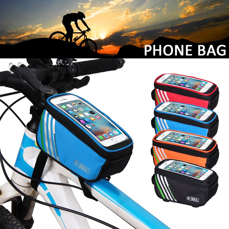 Fietsen Bike Bag 5.0 Touch Screen Tas Inch Waterdichte Mtb Road Fiets Frame Voor Tube Opslag Mobiele Telefoon Fiets tas