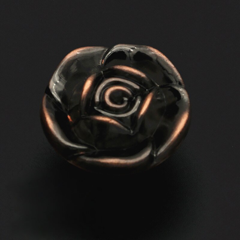 Vintage Roses Flower Shape Alloy Cabinets Knobs & Knobs Furniture Handles Door Knob Cabinet Drawer Pull Handle for Home Hardware: C