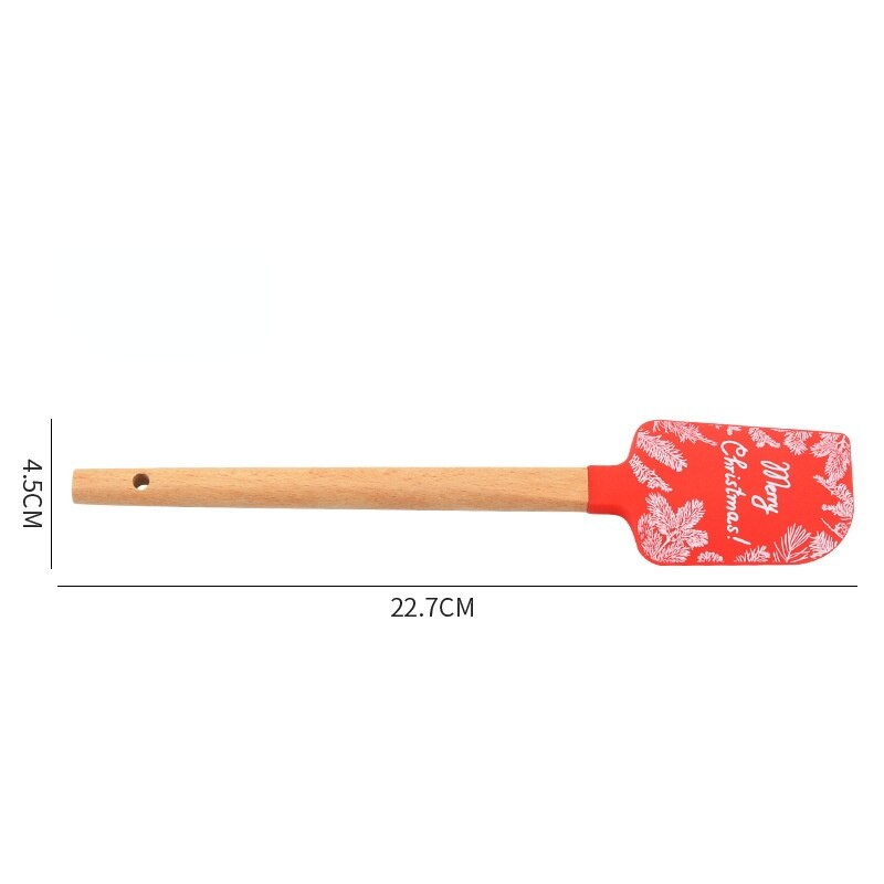 Silicone Cake Cream Spatula Butter Cake Bread Spatula Wooden Handle Cake Scraper Edge Smoother Decorating Kitchen Accessories