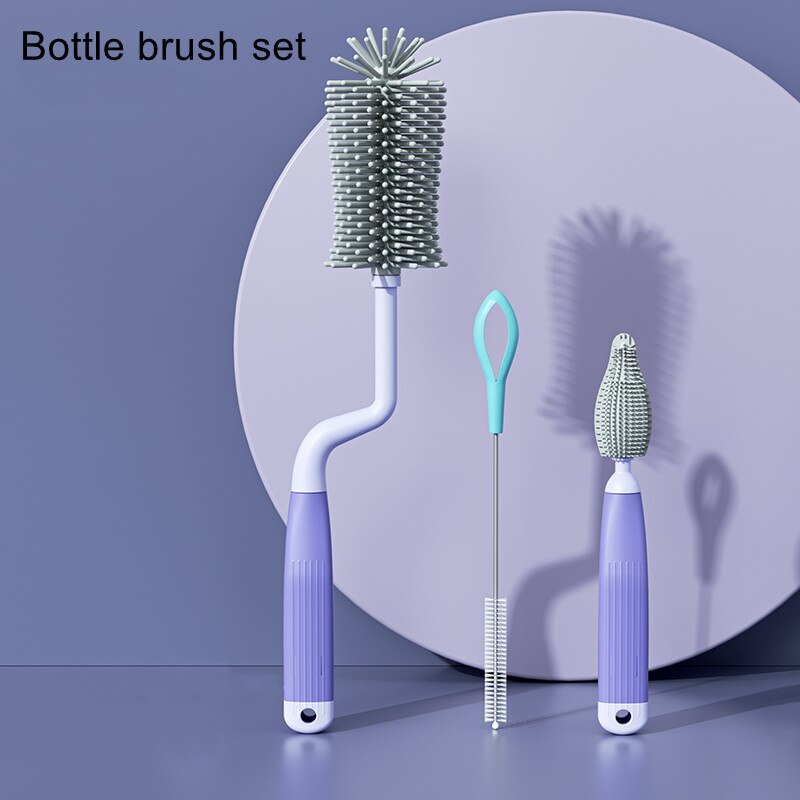 Batidor de leche ajustable para bebé, de inclinación para agitar la leche, más uniforme, sin burbujas, sin apelmazamiento, recargable por USB con Juego de cepillos para biberones: Only Brush Set