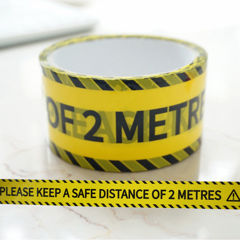 1/Roll 48mmx25m Warning Tapes Yellow Black Caution Keep Out Sign Barrier Safety Reminder Sticker For Warehouse Factory School: Red