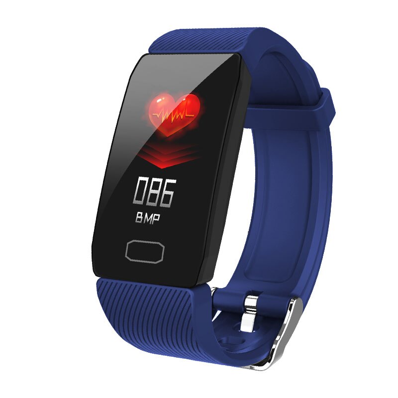 Fitness Tracker Smart Watch ECG PPG Smart Band Blood Pressure Waterproof Heart Rate Monitor Smart Bracelet Men Women Pedometer: Q1 blue without ECG