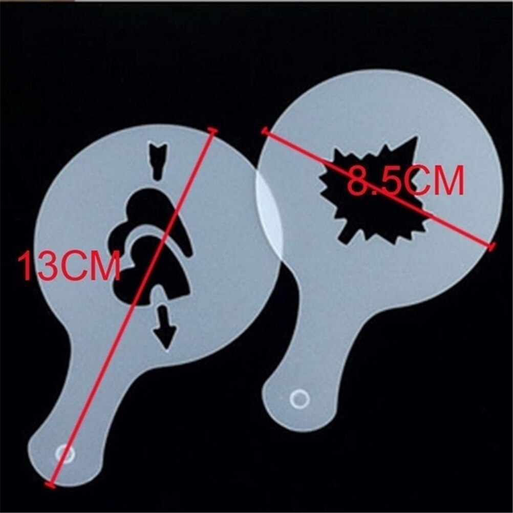 16 stuks plastic cappuccino-koffieschuimspray sjabloon koffiesjablonen diy decoratie koffie printmal barista gereedschap