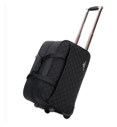 Brand20Inch 24 "grote bagage trolley Case reistas op wielen voor vrouwen mannen koffer Reizen Duffle Rolling Bagage: 20 inch black