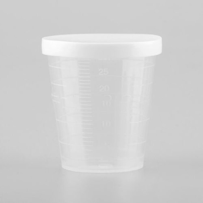 10Pcs 30ml Plastic Liquid Measuring Cups Transparent Medicine Measure Cups With Lids Storage Samples Craft