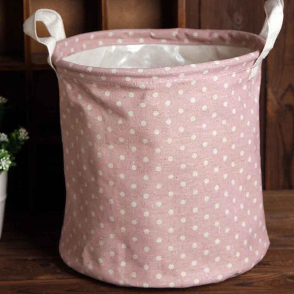 Cesto para ropa sucia, bolsa de lino, cesto para la ropa para lavar cuna para el hogar, bolsas de uso para el hogar, almacenamiento de juguetes plegable 23x26cm: Pink
