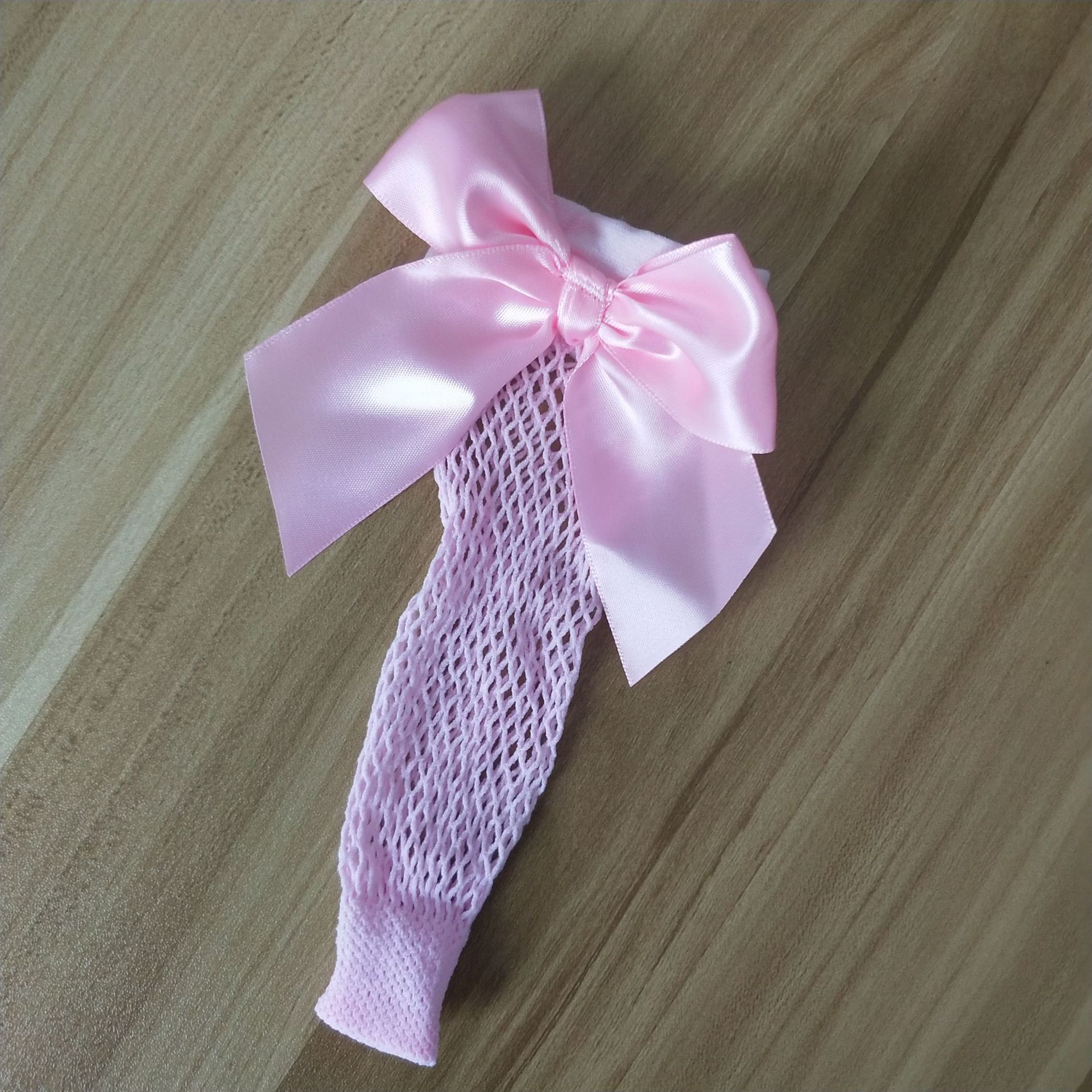 Baby Girls Kids Mesh Socks Bow Fishnet Ankle High Lace Fish Net Vintage Short Sock Summer: Pink
