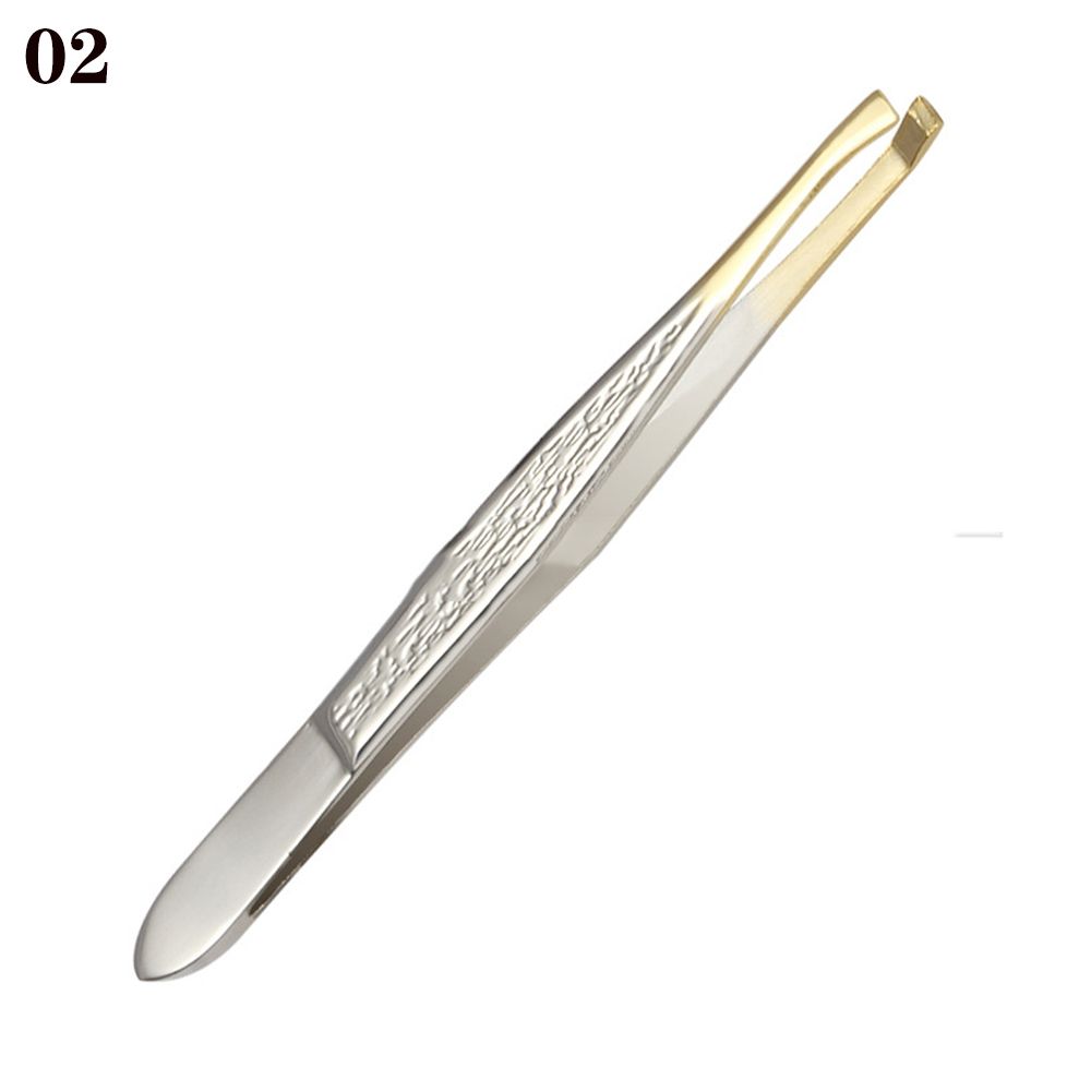Polished Slant/Tip/Flat Multipurpose Ingrown Hair Removal Eyebrow Tweezers Beards Tool Plucking Eyebrows: WHITE