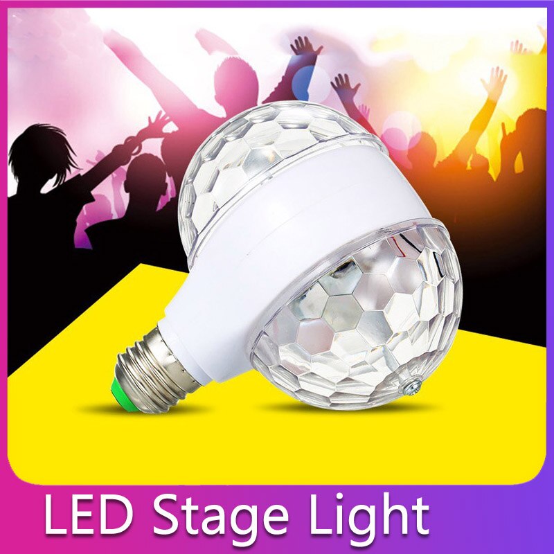 Bombilla LED RGB E27, colorida, giratoria, luz brillante para fiestas, lámpara de discoteca para niños, iluminación para juegos, lámparas de techo atmosféricas