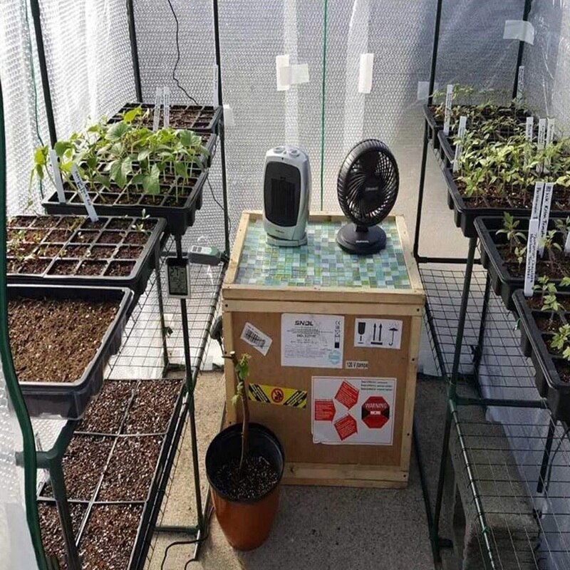 4Pcs Seedling Tray, 24 Cells Plastic Seedling Nursery Tray Flower Seed Propagators with Adjustable Vents for Greenhouse