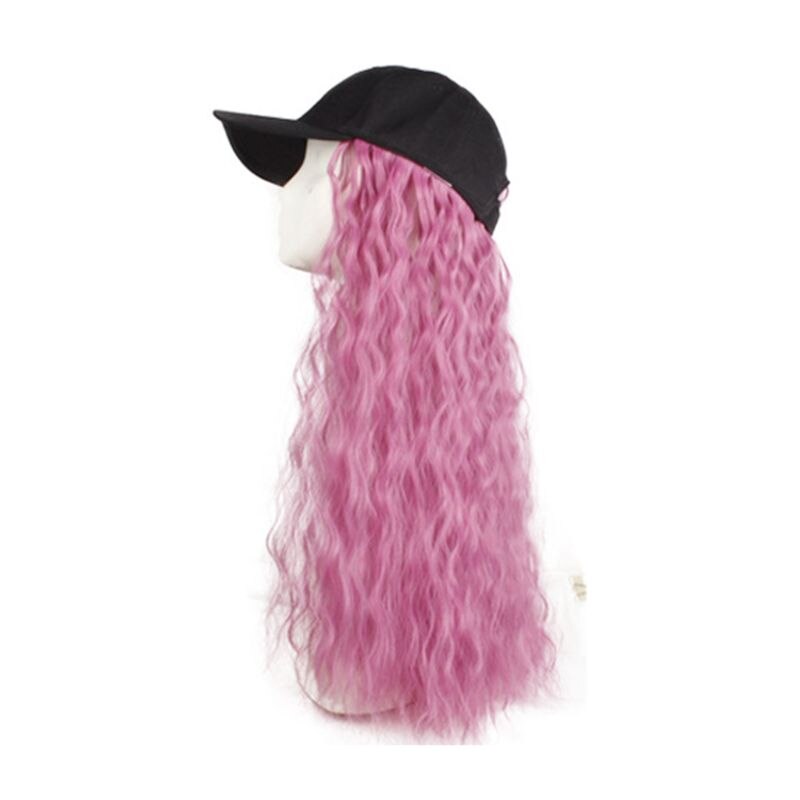 Wilde vrouwen pet pruik kleur lang steil haar krullend eendelige honkbalpet pruiken cosplay feest aankleed rekwisieten