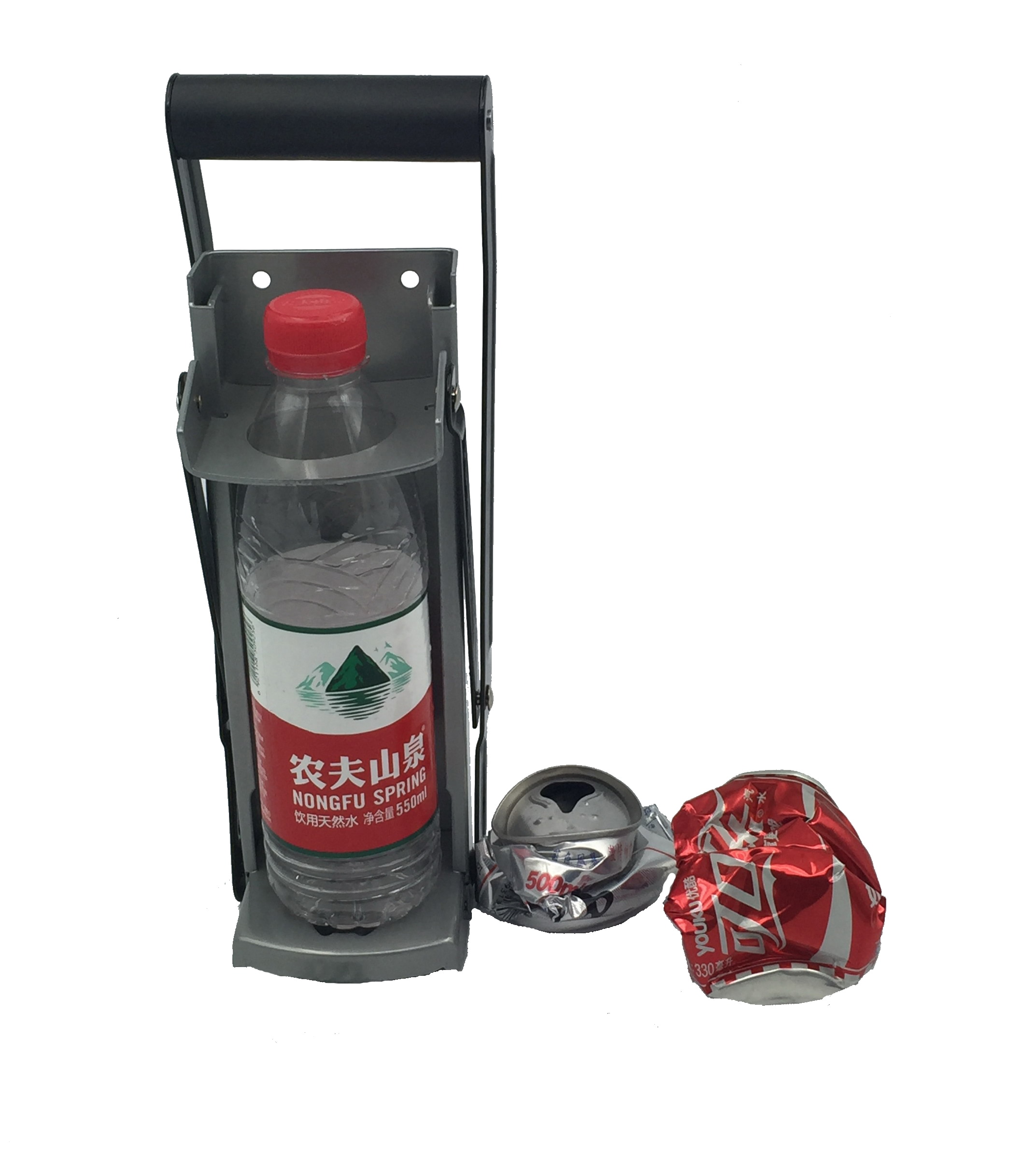 500ml Plastic Bottle crusher heavy duty also suitable for 16oz&amp;12oz cans&amp;tins use 16 oz Metal Can Crusher/Smasher Crushed Cans