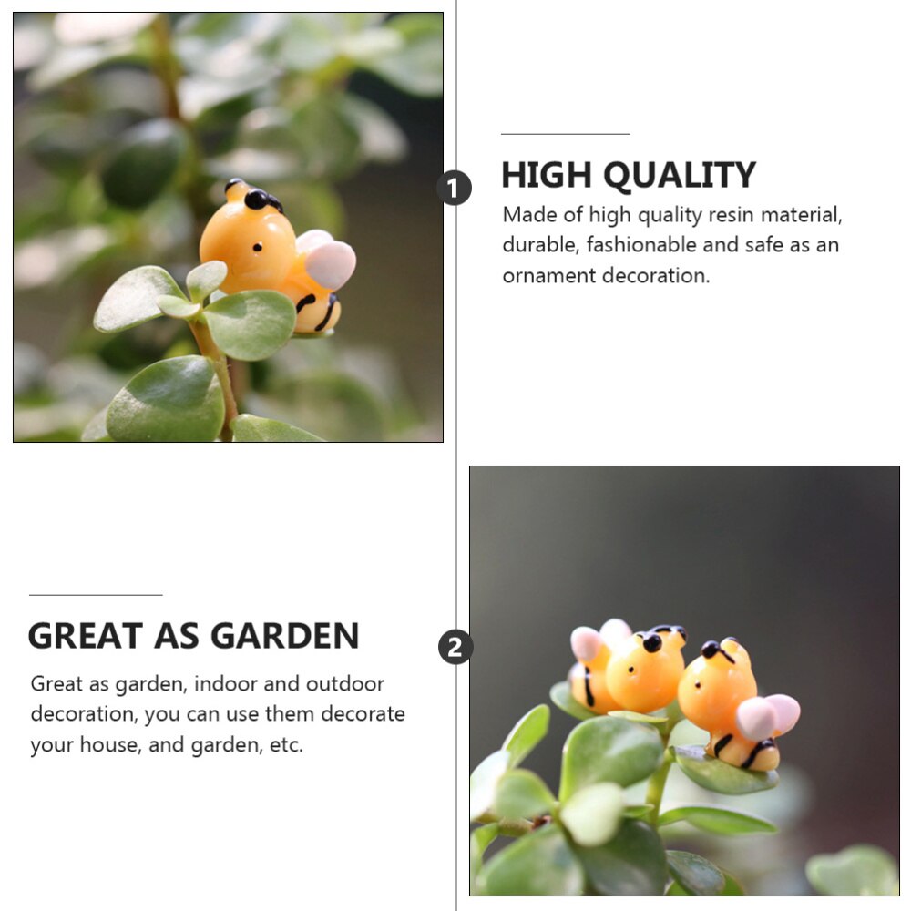 20Pcs Mini Miniature Decoration Outdoor Garden Indoor Resin Bee Mini Bee