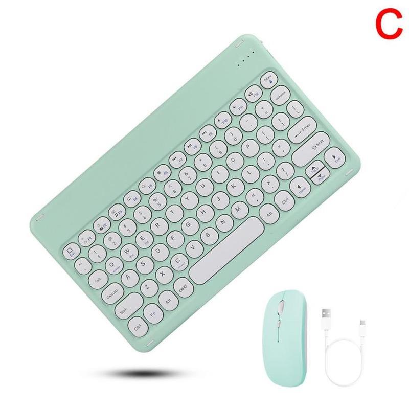Retro Bluetooth-kompatibel Drahtlose Tastatur Und Maus Set Für Samsung Ipad IPhone USB Lade Mäuse Mini Tastatur Für Tablet: Green