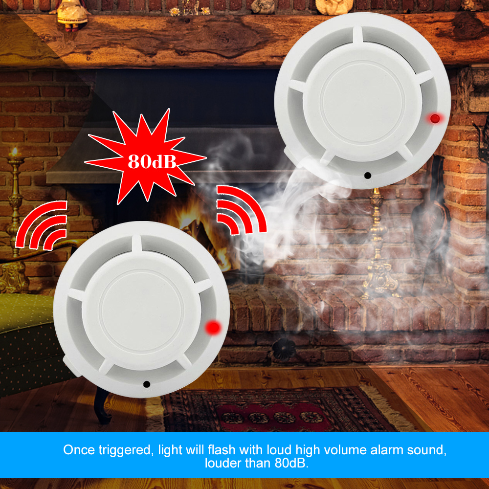 High Sensitive Stable Independent Alarm Smoke Detector Home Security Wireless Alarm Smoke Detector Sensor Fire Equipment