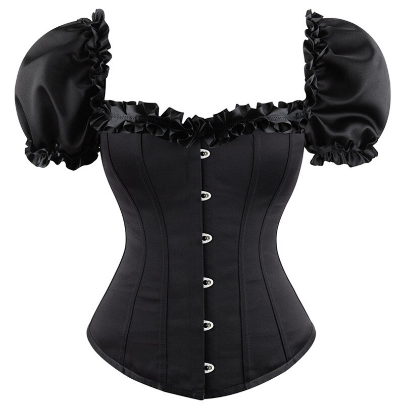 Corset grande taille, Costumes Burlesque, à lacets, bustier et Corsets, bretelles, manches, Vintage, Sexy: XXL