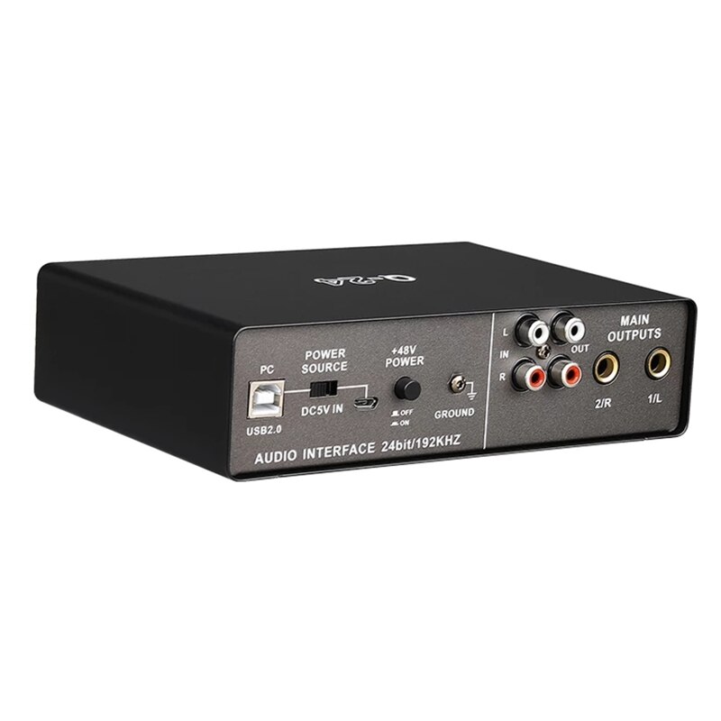 Scheda audio Stereo professionale porta usb 2.0 ad alta velocità scheda audio con telaio metallico a 24 Bit/192 KHz porta RCA ,TRS, porta usb 2.0