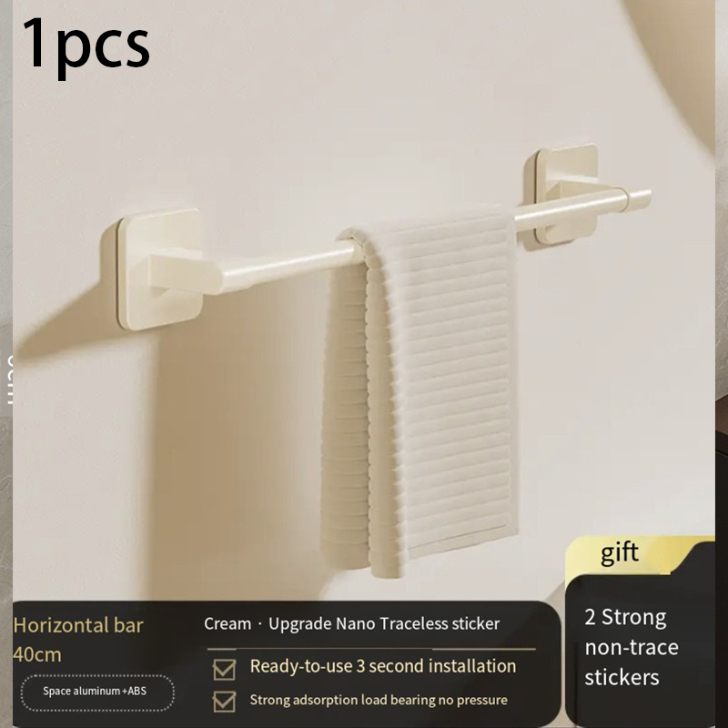Towel Rack Bathroom Shelf No Punching Required Bathroom Accessories Organizer Items Organizers Shelves Wall Hardwar Fixture: Yellow