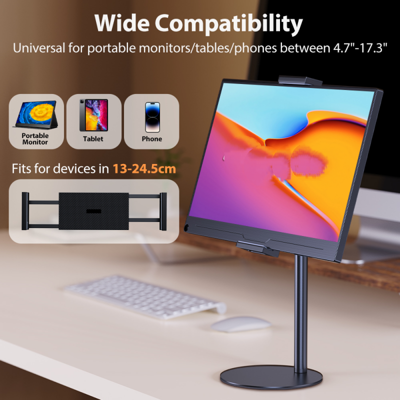 Draagbare Vesa Monitor Tablet Houder Verstelbare Monitor Stand Hoogte Tot 24 Cm Staande Tablet Beugel Bureau Mount Bredere Basis