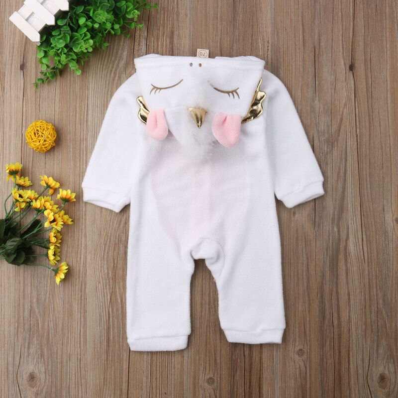 Pudcoco Baby Jumpsuits Newborn Baby Boy Girl Hooded Romper Jumpsuit Outfits Clothes 0-24 M