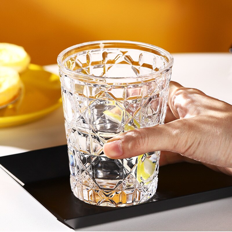 Diamond Whiskey Glass Beer Glass Water Glass Crystal Cut Glass Ins European Style Glass Luxury Simple Coffee Crystal Glass