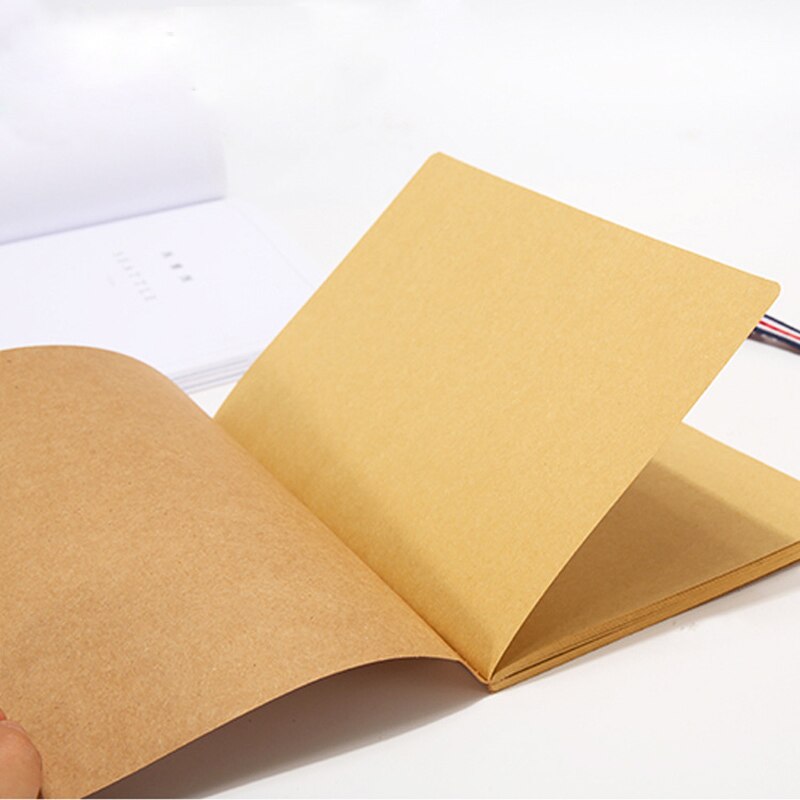 EZONE B5 Kraft Notebook Black Kraft Cover Notebook Blank Pages Line Paper Sketchbook Planner Notebook School Supply Stationery
