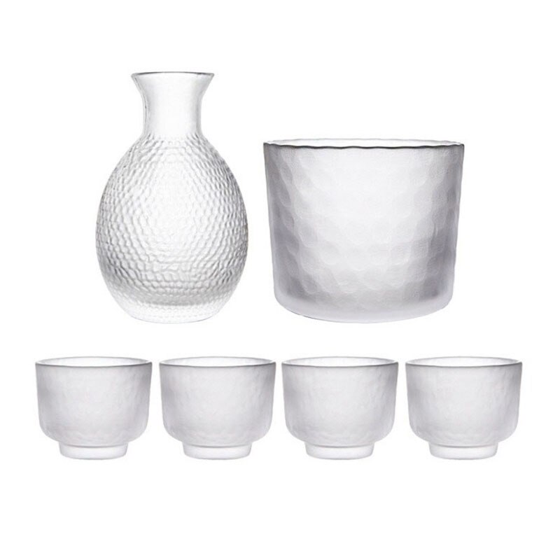 Hammer Pattern Ice Fog Matte Cup Japanese Sake Set Wine Warmer Fruit Wine Tequila Pot Whisky Glass Cup Wineware