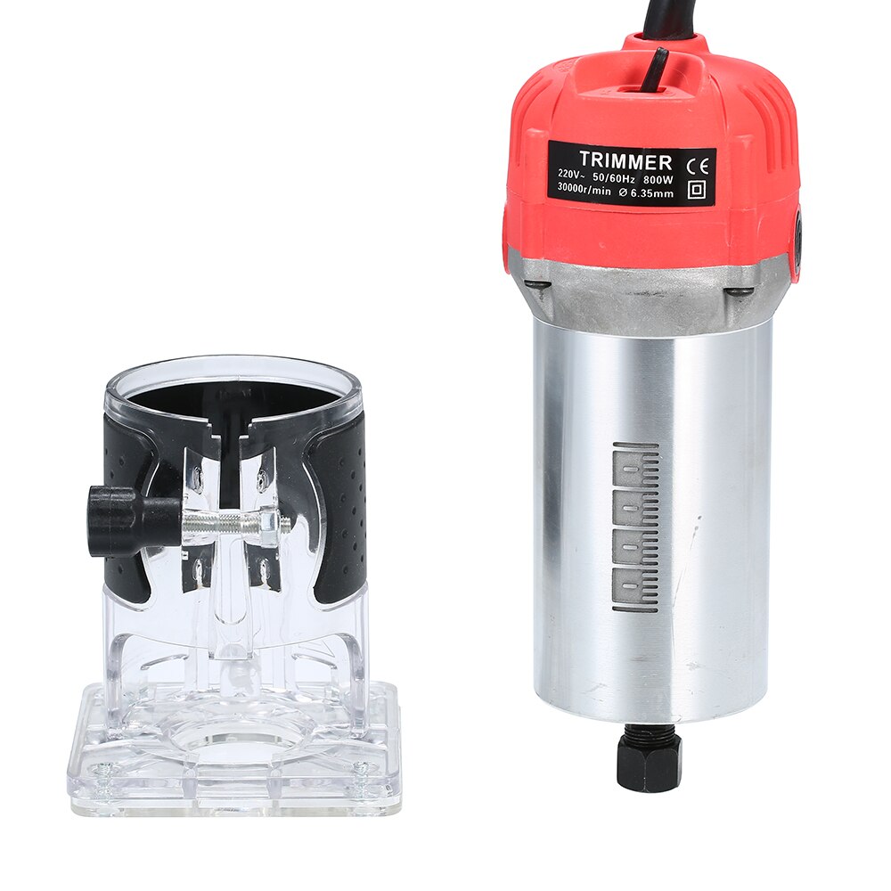 Kkmoon 800w vinkelsliper elektrisk overfres med gjennomsiktig guide trelaminat elektrisk trimmer kompakt overfres med ledning