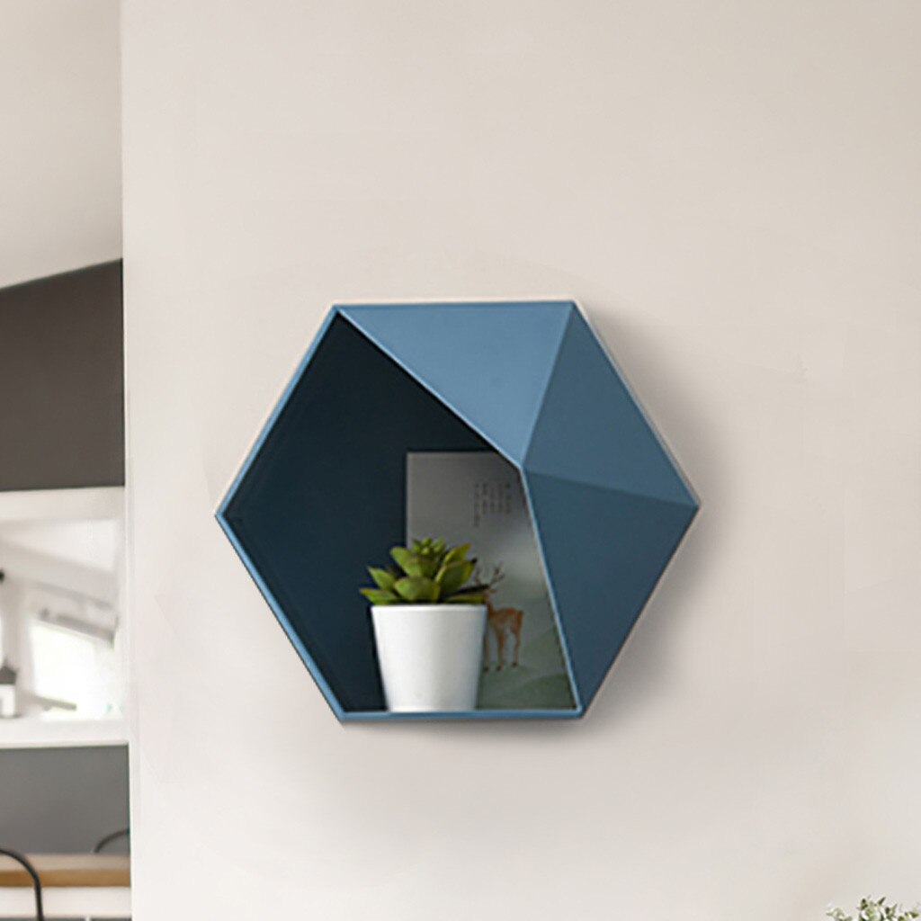 Förvaringsställ form vardagsrum väggmonterat geometriskt stansfritt väggdekoration hem badrum hylla förvaringsställ