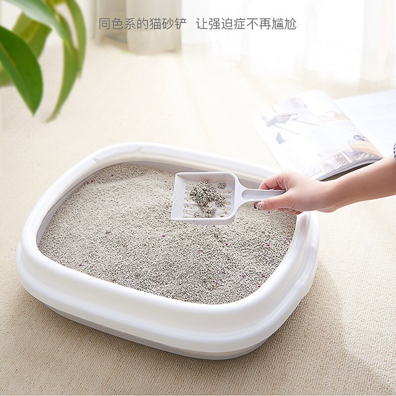 Pet Toilet Bedpan Anti Splash Cats Litter Box Cat Dog Tray With Scoop Kitten Dog Clean Toilette Home Plastic Sand Box Supplies